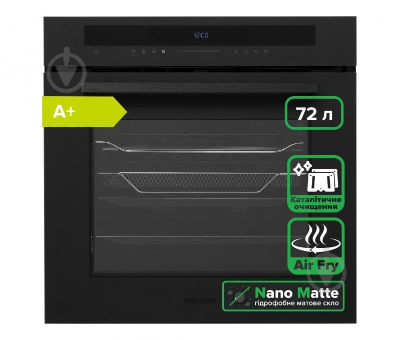 ВІТРИНА! Духова шафа Interline OEG 935 STG BA Pure Black - фото 3 ВІТРИНА! Духова шафа Interline OEG 935 STG BA Pure Black - фото 3