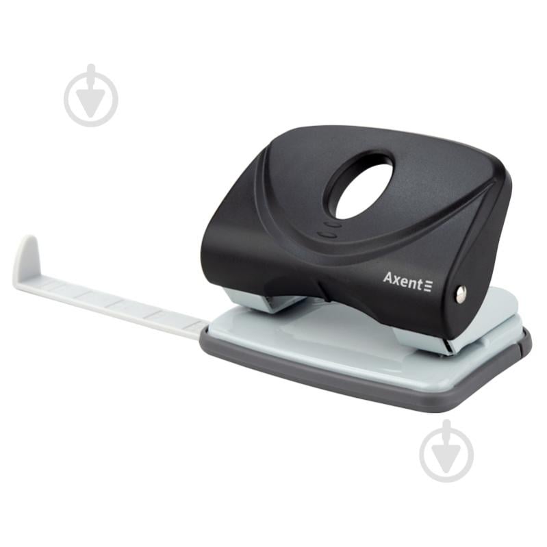 Дырокол Welle-2 с пластиковым верхом 20 листов черный Axent - фото 2