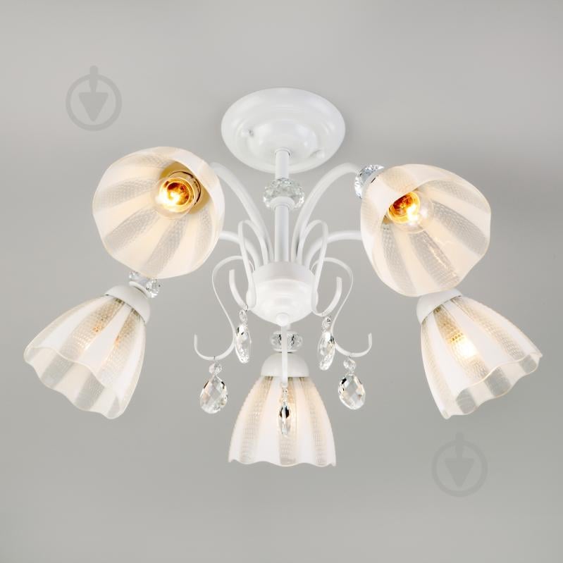 Люстра потолочная Strotskis Floranse 5x60 Вт E27 белый 30155/5 - фото 8