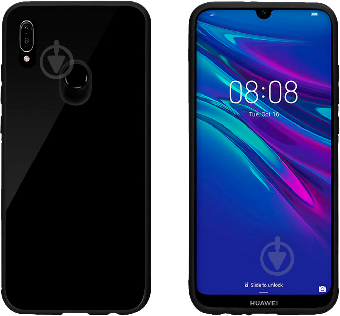 Чохол захисний Intaleo (Real Glass) black поліуретановий для Huawei Y6 2019 - фото 1