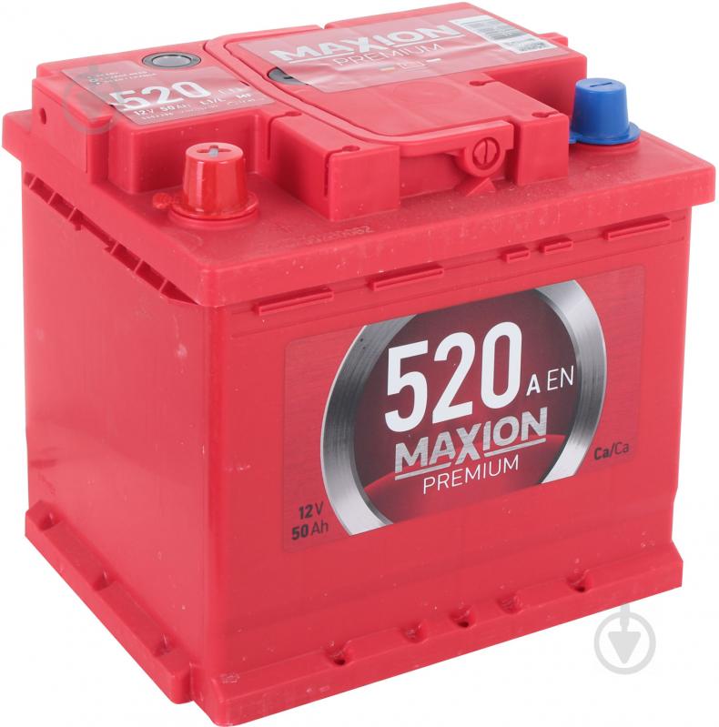 Акумулятор автомобільний MAXION Premium 6СТ - 50 А2 520 L 50Ah 520A 12V «+» ліворуч - фото 1