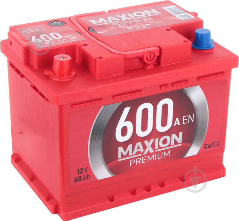 Акумулятор автомобільний MAXION Premium 6СТ - 50 А2 600 L 60Ah 600A 12V «+» ліворуч - фото 1