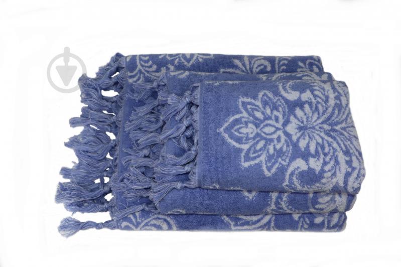 Рушник махровий Serra 100x150 см синій із малюнком La Nuit - фото 4