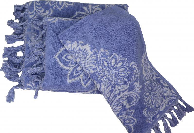 Рушник махровий Serra 100x150 см синій із малюнком La Nuit - фото 3