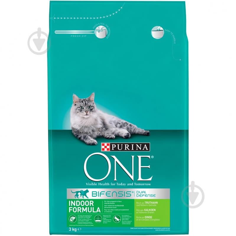 Корм сухий для котів Purina One Indoor Formula з індичкою та цільними злаками 3 кг - фото 1