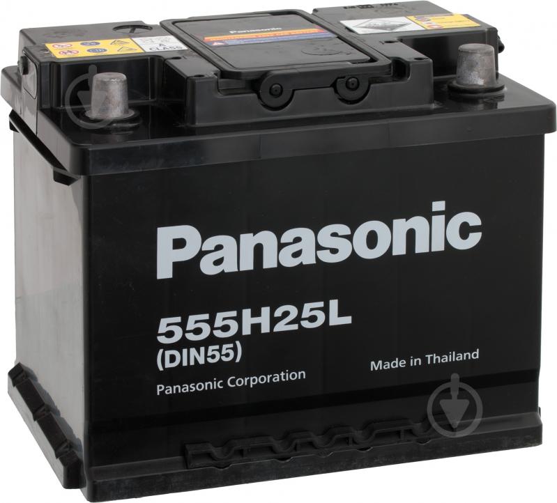 Акумулятор автомобільний Panasonic 555H25L 55Ah 460A 12V «+» праворуч - фото 1