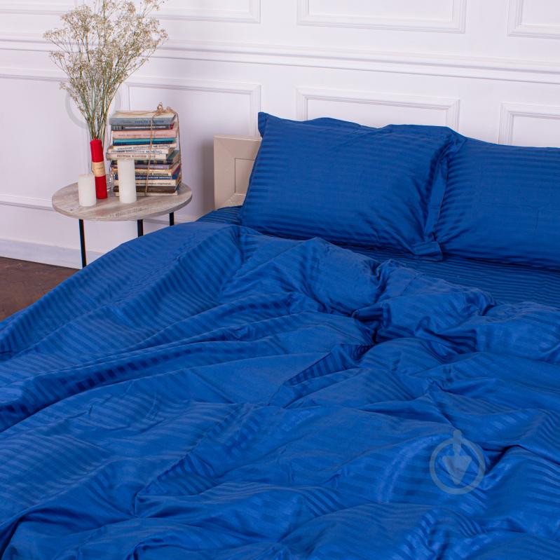 Комплект постельного белья Satin Stripe 30-0019 Blue 143х210 см синий MirSon - фото 2