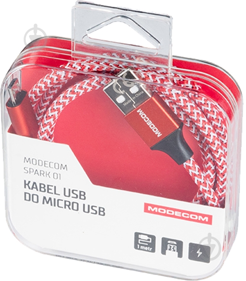 Кабель Modecom microUSВ 1 м красный (CAB-MC-SPARK-01) - фото 6