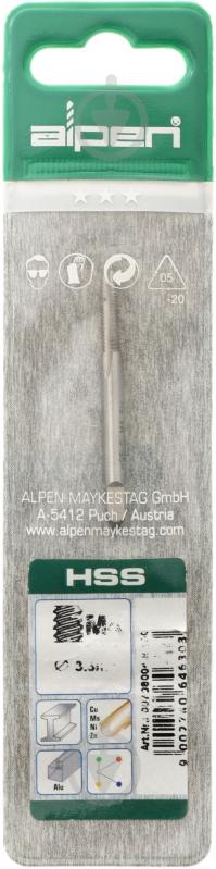 Метчик ручной M4  Alpen PLT 70800400100 - фото 2
