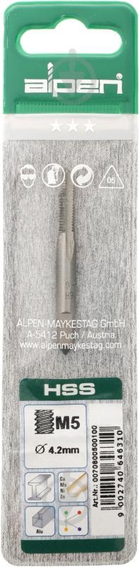 Метчик ручной M5  Alpen PLT 70800500100 - фото 2