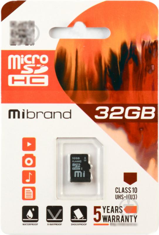 Карта пам'яті Mibrand microSDHC 32 ГБ Class 10 (MICDHU3/32GB ) - фото 1