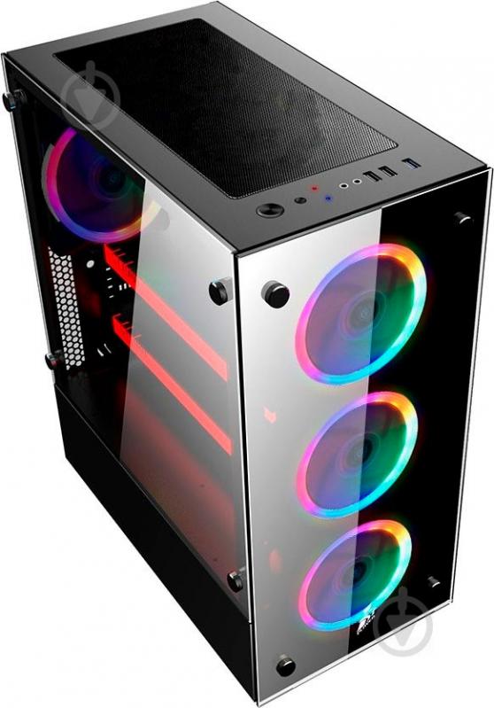 Корпус 1stPlayer V6-4R1 Color LED Black - фото 2