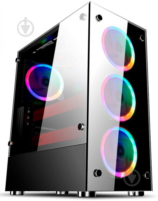 Корпус 1stPlayer V6-4R1 Color LED Black - фото 1