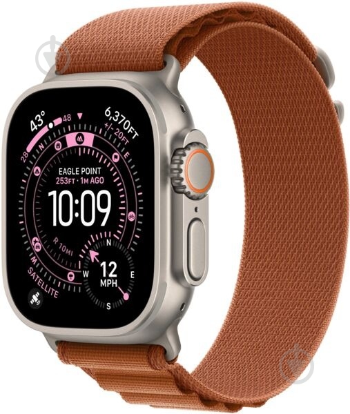 Ремешок Apple 49 мм Alpine Loop Medium Natural Titanium Finish terra cotta (MFTC4ZM/A) - фото 3 Ремешок Apple 49 мм Alpine Loop Medium Natural Titanium Finish terra cotta (MFTC4ZM/A) - фото 3