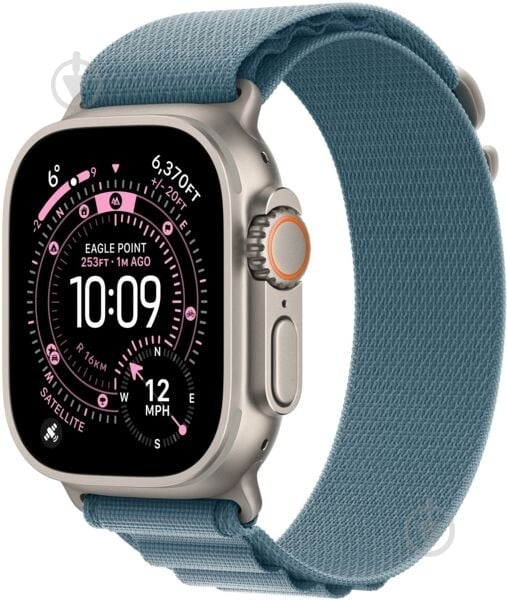 Ремінець Apple 49 мм Alpine Loop Medium Natural Titanium Finish light blue (MFTJ4ZM/A) - фото 3