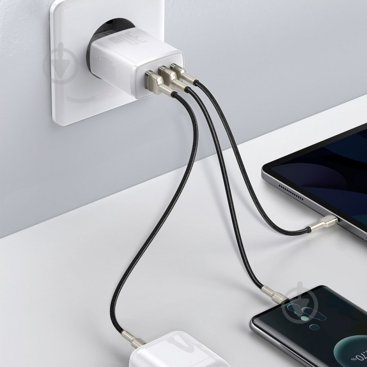 Сетевое зарядное устройство BASEUS Compact Quick Charger 2U+C 30W EU White - фото 3