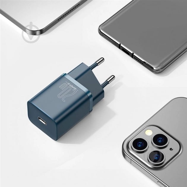 Сетевое зарядное устройство Super Si Quick Charger 1C 20W EU Blue - фото 5