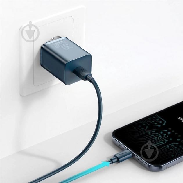 Сетевое зарядное устройство Super Si Quick Charger 1C 20W EU Blue - фото 6