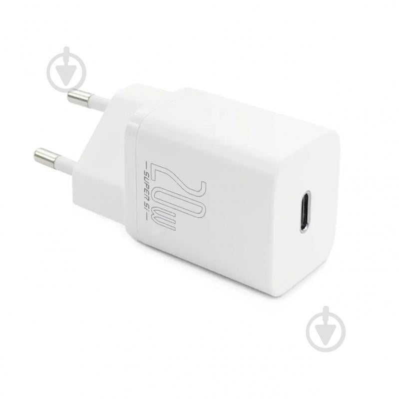 Сетевое зарядное устройство Super Si 1C 20W With Simple Wisdom Data Cable Type-C/iP 1m White - фото 2