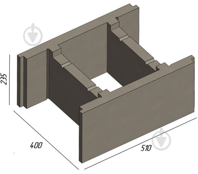 Блок бетонний KOLIZEY 510x400x235 мм - фото 3