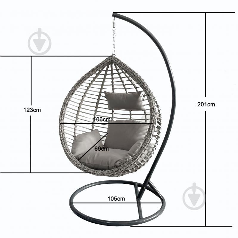 Кресло-кокон Indigo София серый - фото 2 Кресло-кокон Indigo София серый - фото 2