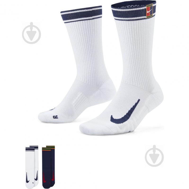 Шкарпетки Nike Court Multiplier Cushioned SK0118-906 р.M білий/синій 2 шт. - фото 1