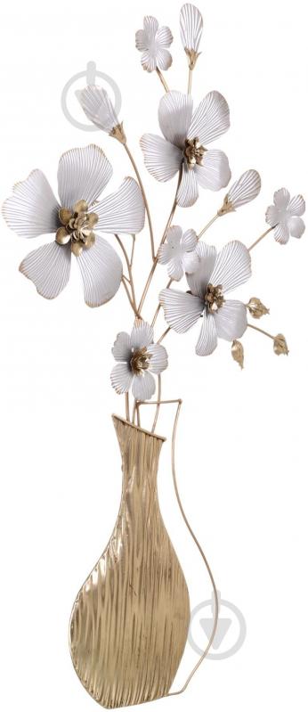 Декор настінний Bouquet 96,5x54,6 см біло-золотистий - фото 3