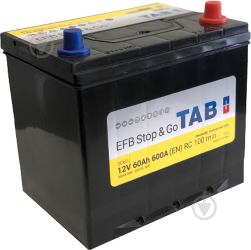 Аккумулятор автомобильный TAB EFB Stop & Go 60Ah 600A 12V «+» справа (212860) - фото 1