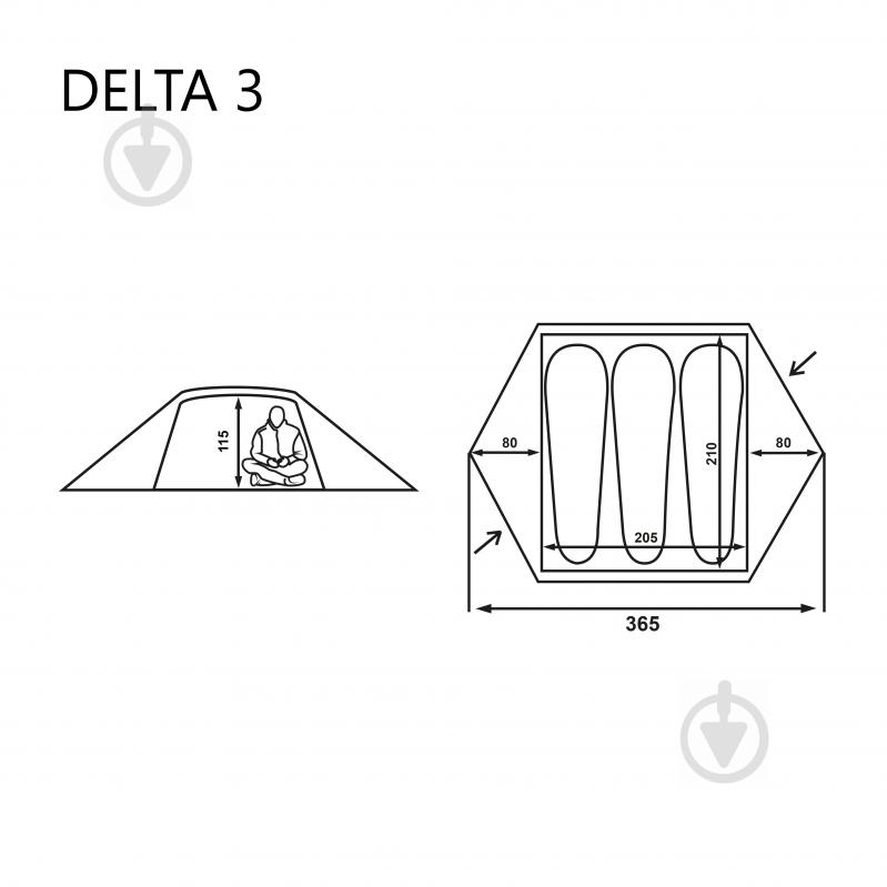 Палатка Mousson DELTA 3 SAND 9180 - фото 10