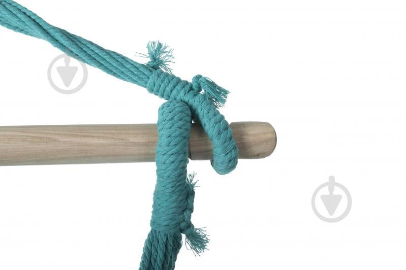 Кресло-гамак UP! (Underprice) с бахромой и подушками 130x100 см бирюзовый - фото 4