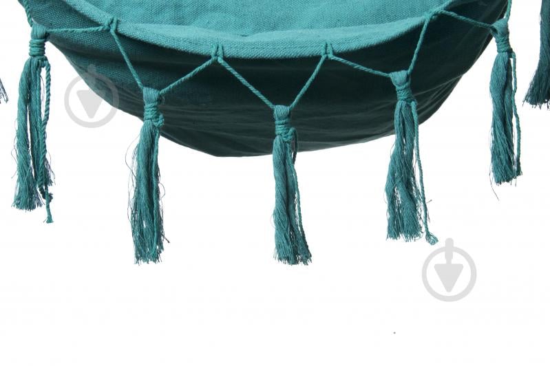 Кресло-гамак UP! (Underprice) с бахромой и подушками 130x100 см бирюзовый - фото 3