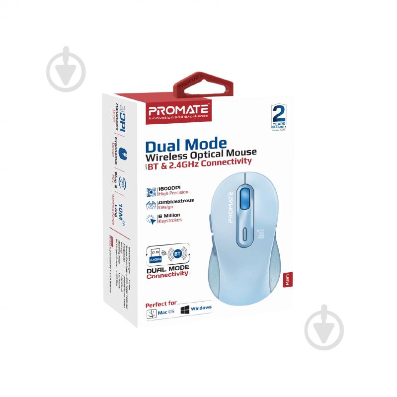 Мышь Promate Ken Wireless blue (ken.blue) - фото 7