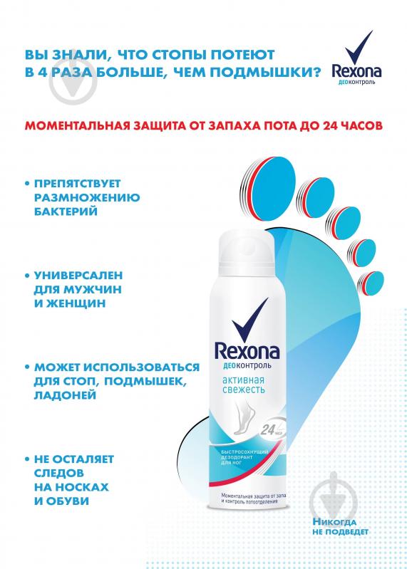ᐉ Дезодорант для ног Rexona Деоконтроль Активная свежесть 150 мл ...