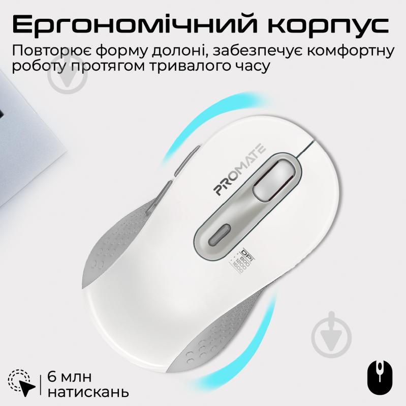 Миша Promate Ken Wireless white (ken.white) - фото 2