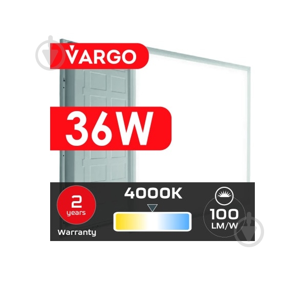 Светодиодная панель VARGO 36 Вт 4000 595х595 IP20 118894 - фото 4