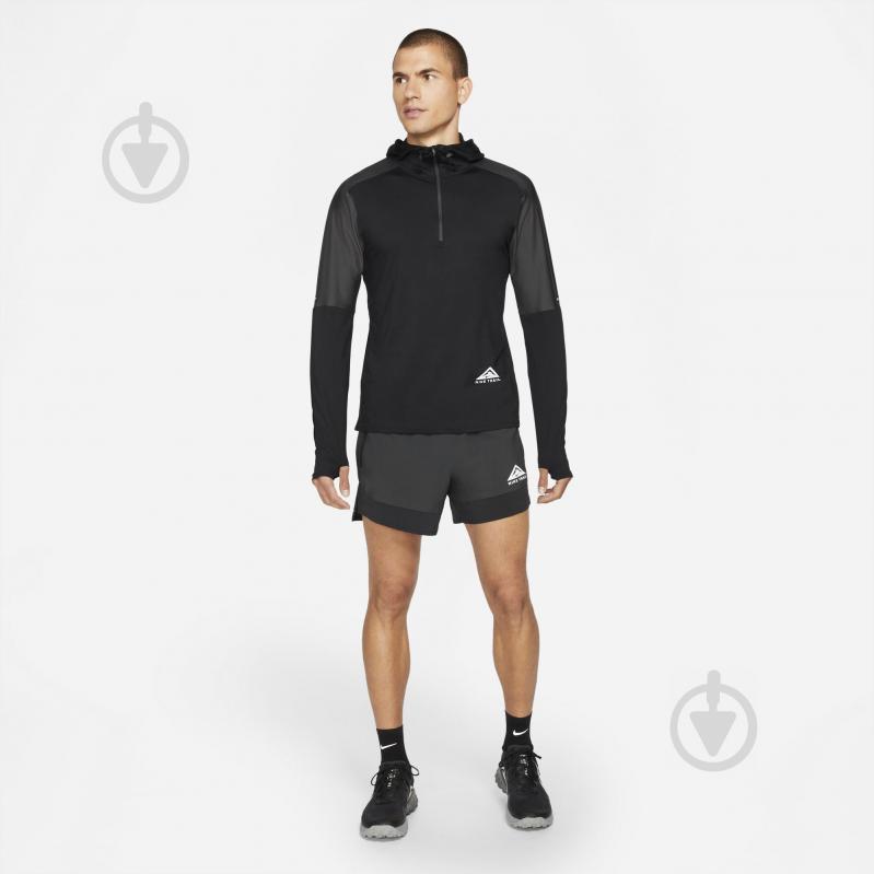 Футболка Nike M NK DF TRAIL ELMT GX HOODIE DD4580-010 р.L черно-серый - фото 8