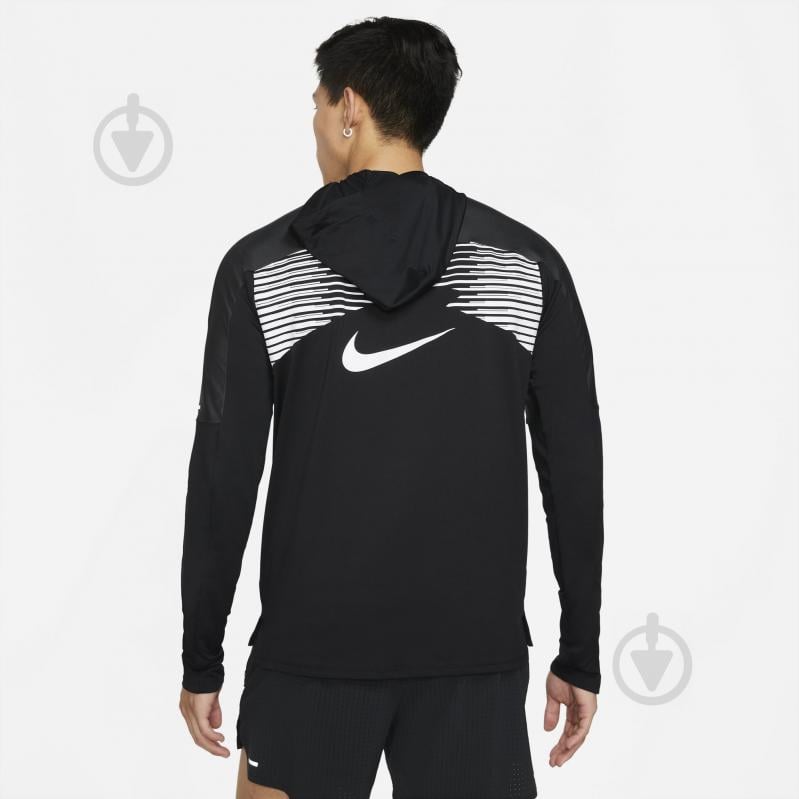 Футболка Nike M NK DF TRAIL ELMT GX HOODIE DD4580-010 р.S чорно-сірий - фото 2