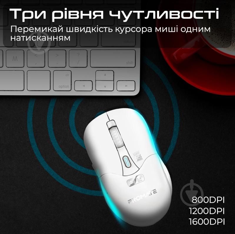 Миша Promate Samo Wireless white (samo.white) - фото 3