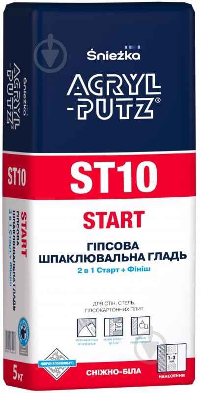 Шпаклевка Sniezka ACRYL-PUTZ ST10 Старт+Финиш 5 кг - фото 1