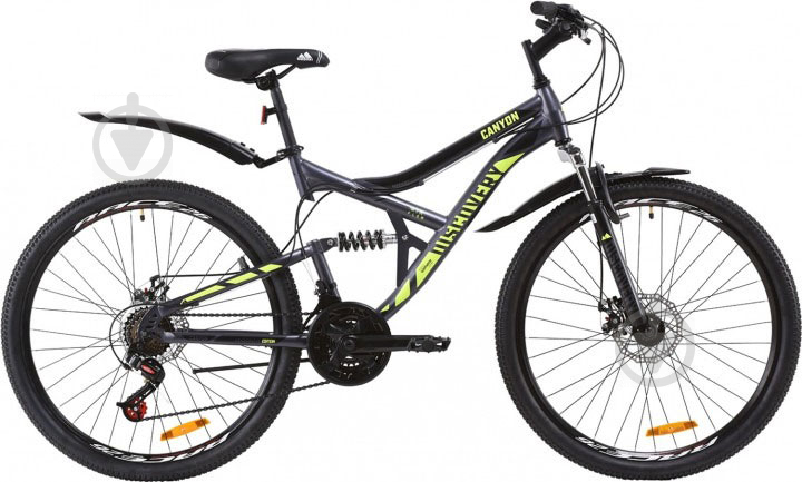 Велосипед Discovery 26" 17.5"(44 см) CANYON AM DD 2020 OPS-DIS-26-235 серо-желтый - фото 1