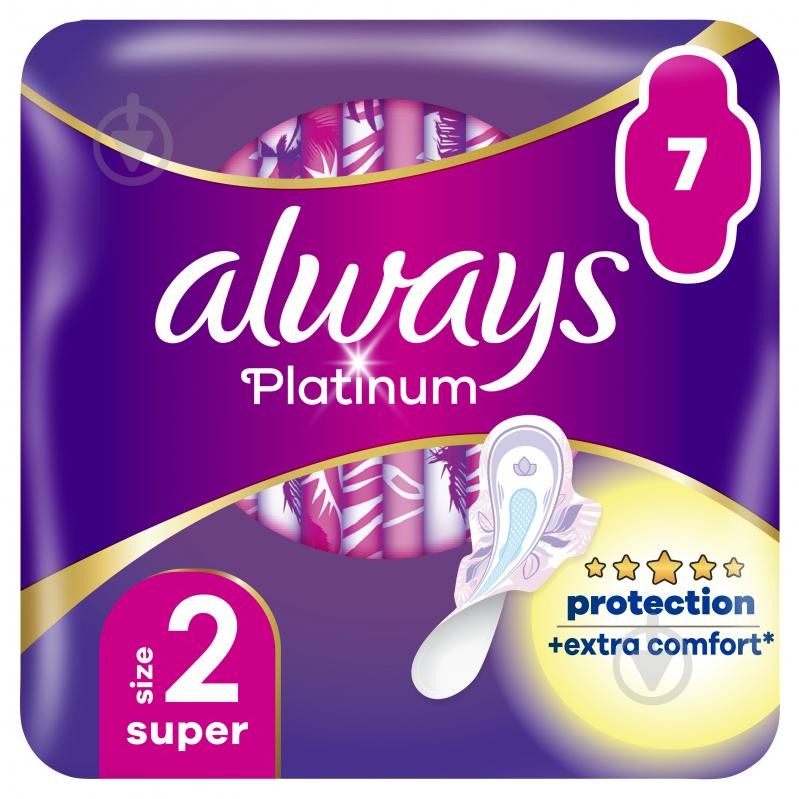Прокладки гігієнічні Always Platinum Super (розмір 2) 7 шт. - фото 1