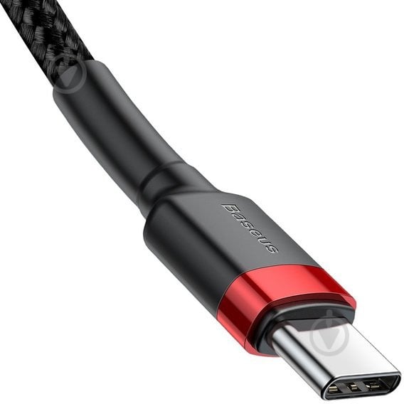 Кабель BASEUS Cafule USB Cable Type-C-Type-C 3A 1 м черный с красным (CATKLF-G91) - фото 3