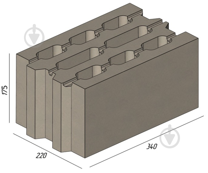 Блок бетонный KOLIZEY 340x220x175 мм - фото 3