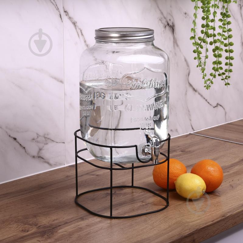 Ємність для напоїв Lemonade 8 л з кришкою та краном на металевій підставці - фото 7 Ємність для напоїв Lemonade 8 л з кришкою та краном на металевій підставці - фото 7