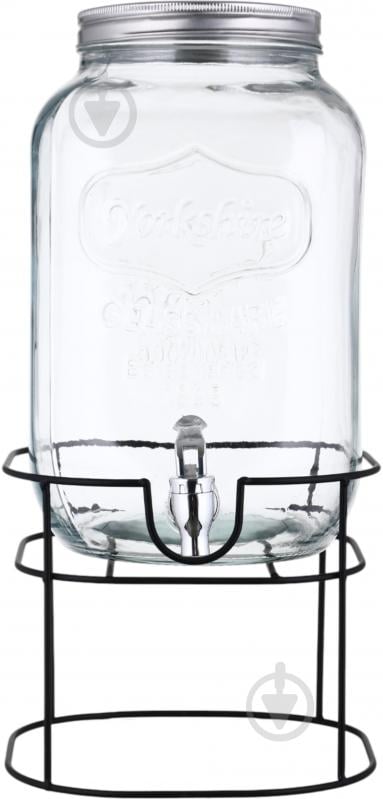 Ємність для напоїв Lemonade 8 л з кришкою та краном на металевій підставці - фото 1 Ємність для напоїв Lemonade 8 л з кришкою та краном на металевій підставці - фото 1