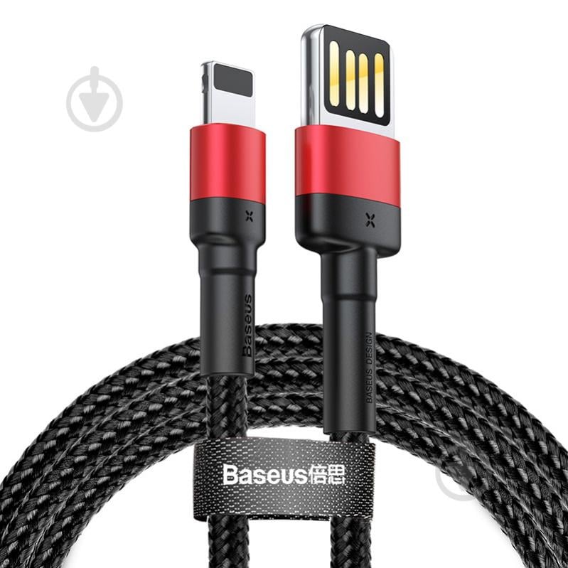 Кабель BASEUS Cable USB for Lightning Special Edition 2.4 A 1 м чорний із червоним (CALKLF-G91) - фото 1