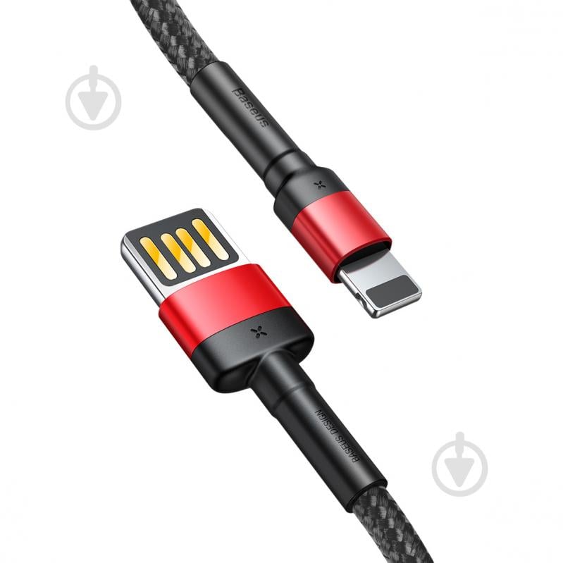 Кабель BASEUS Cable USB for Lightning Special Edition 2.4 A 1 м чорний із червоним (CALKLF-G91) - фото 2