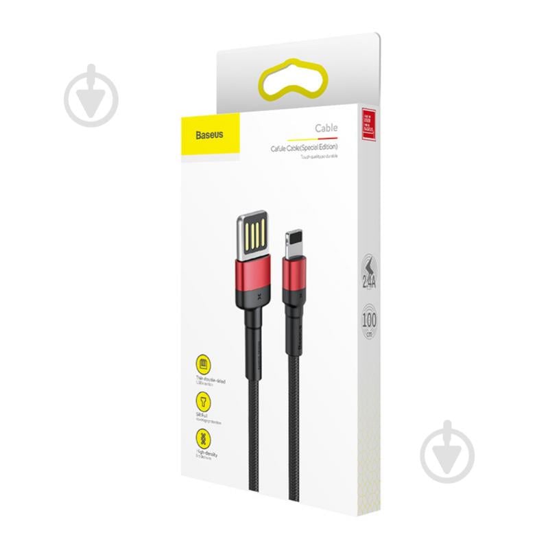 Кабель BASEUS Cable USB for Lightning Special Edition 2.4 A 1 м чорний із червоним (CALKLF-G91) - фото 3