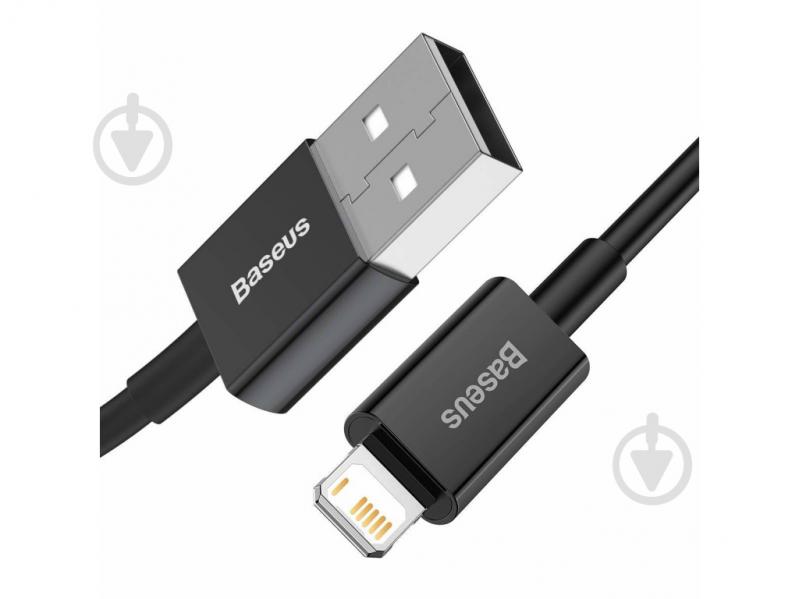 Кабель BASEUS Superior Series Fast Charging USB to Lightning 2.4A 1 м чорний із сірим (CALYS-A01) - фото 2