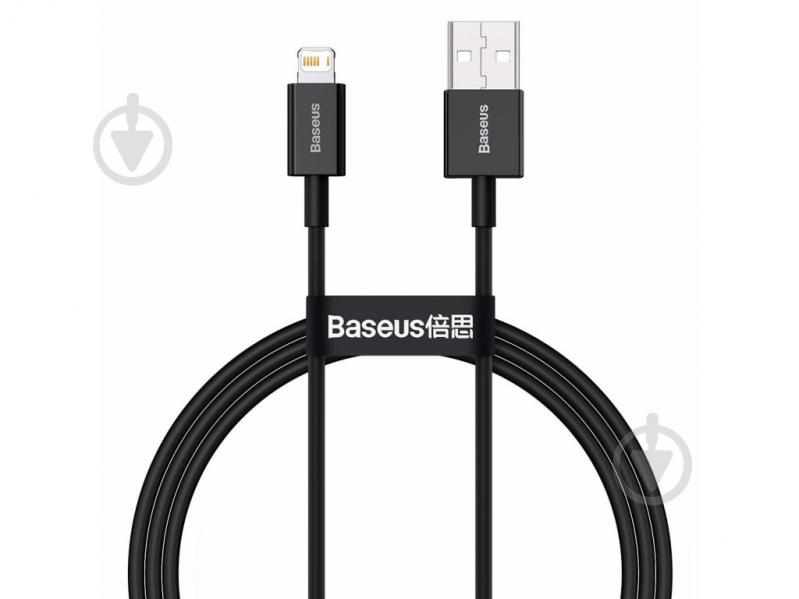 Кабель BASEUS Superior Series Fast Charging USB to Lightning 2.4A 1 м чорний із сірим (CALYS-A01) - фото 1